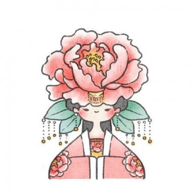 古風(fēng)花卉擬人情人頭像，一組好看的手繪古風(fēng)頭像
